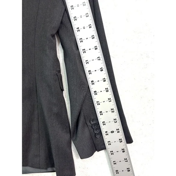 Banana Republic 42R 35x30 2pc Pant Suit Charcoal 100% Wool Modern Slim Fit Mens